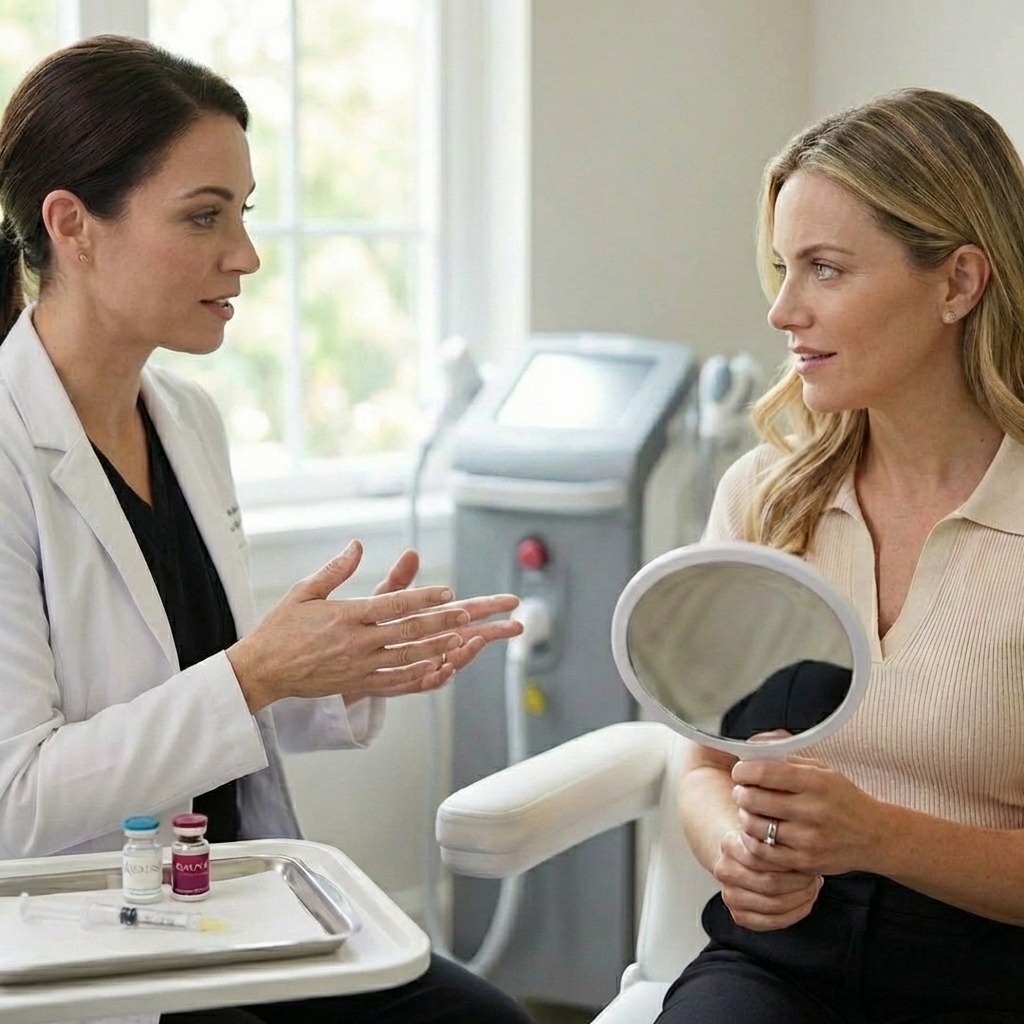 Biostimulator treatment supporting facial collagen