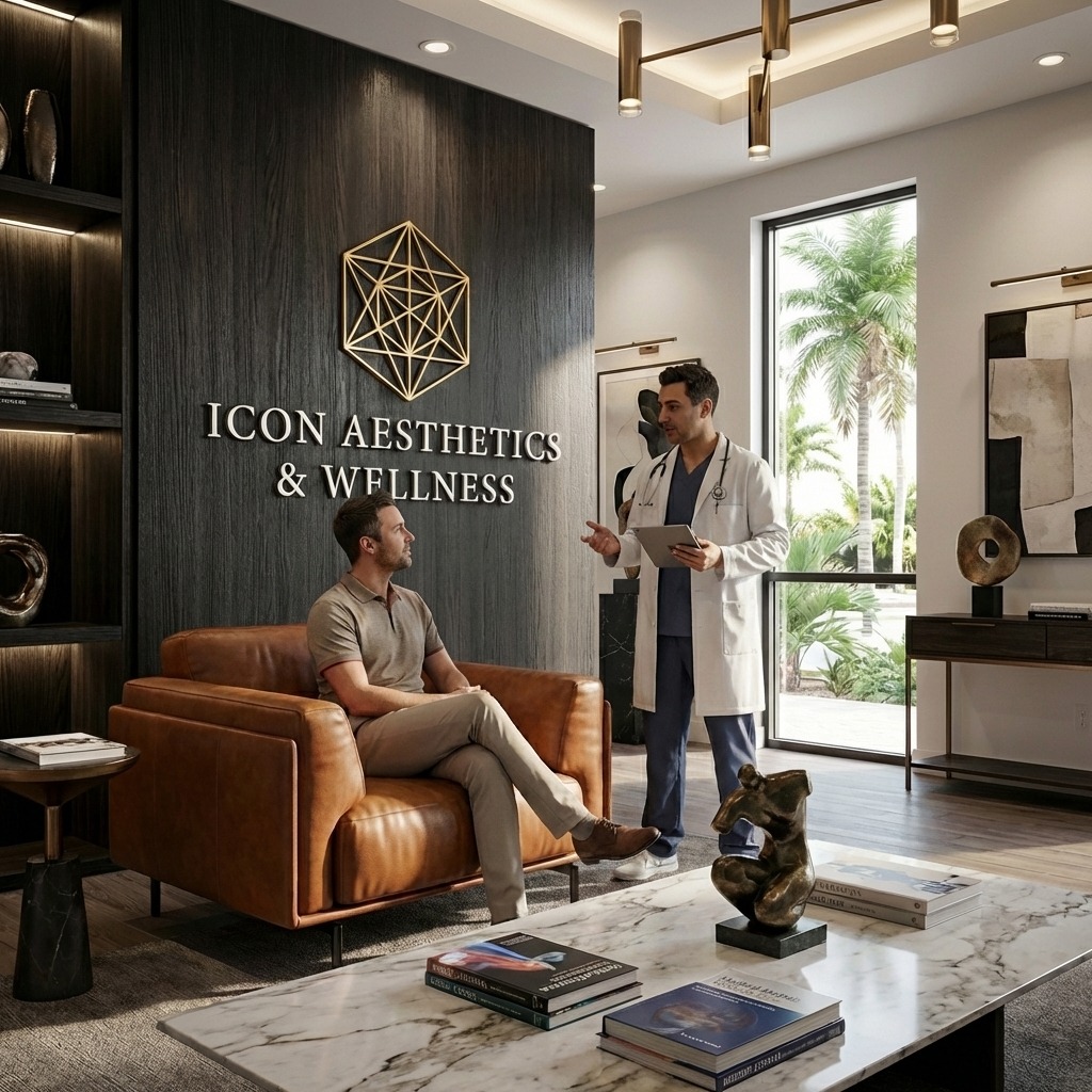 Men's HRT consultation at Icon Aesthetics & Wellness in Pompano Beach