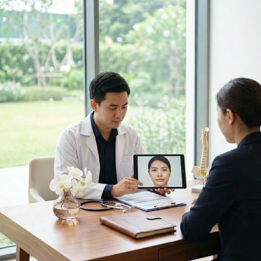 Personalized Radiesse consultation reviewing facial structure